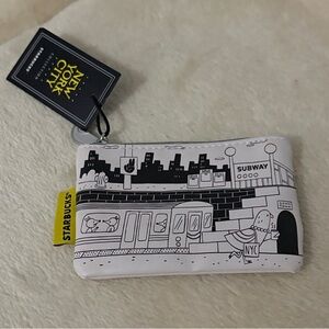 Starbucks Black and White NYC Subway Pouch